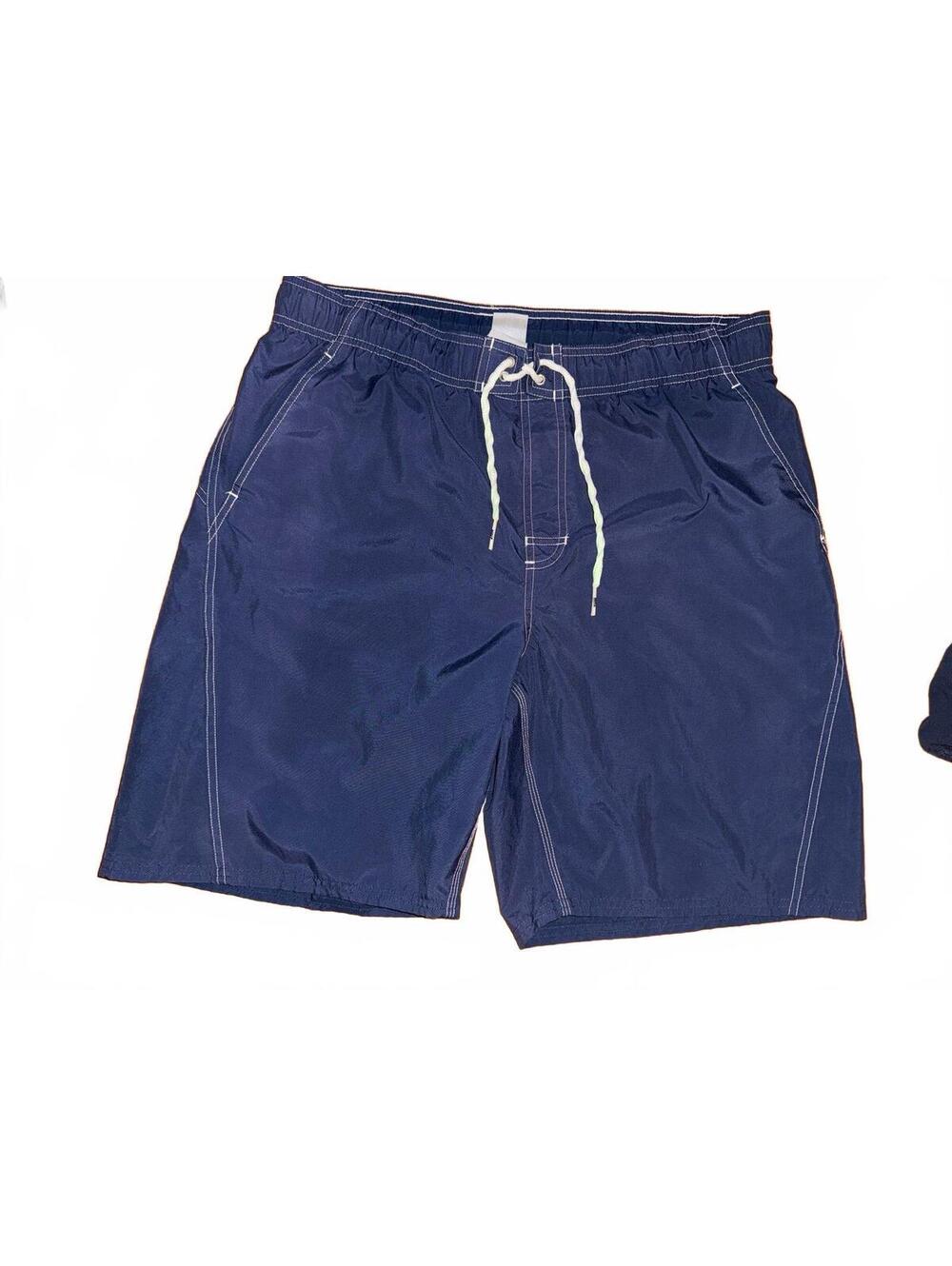 Nike men’s navy blue swim trunks swimsuit logo sz M ? See measurements